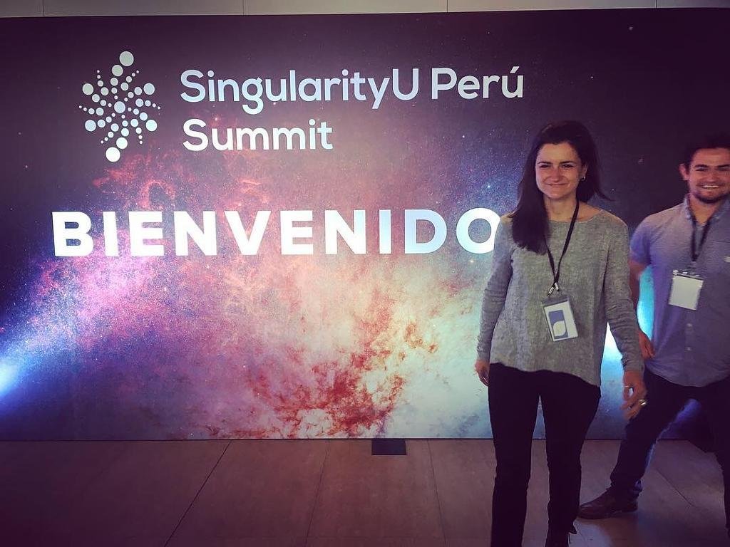 Pilar Dueñas at the SingularityU Summit welcome wall
